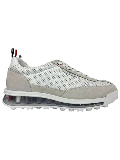 Vitello Calf Leather Clear Sole Tech Runner Sneakers White - THOM BROWNE - BALAAN 2