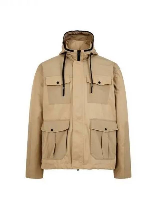 Men s nylon color combination patch hooded jacket beige 271107 - HERNO - BALAAN 1