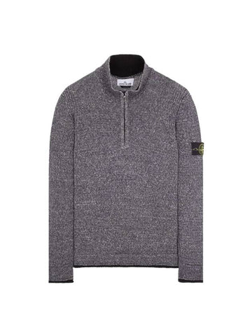 Colour Sprayed Tape Half Zip-up Regular Fit Knit Top Black - STONE ISLAND - BALAAN 1