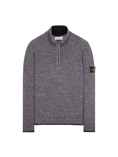 Colour Sprayed Tape Half Zip-up Regular Fit Knit Top Black - STONE ISLAND - BALAAN 1