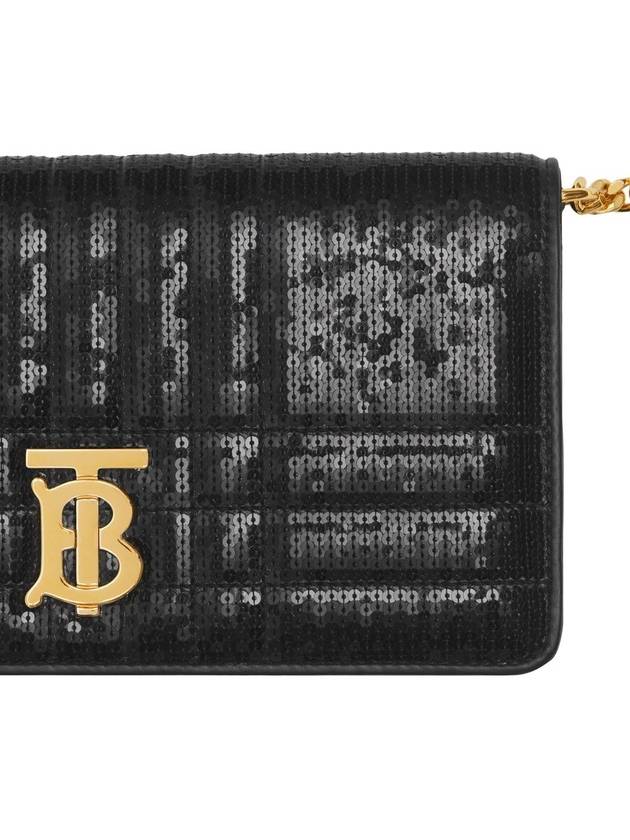 Women's Lola Sequin Chain Shoulder Bag Black - BURBERRY - BALAAN 7