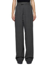 Pleated Straight Pants Grey Melange - BOTTEGA VENETA - BALAAN 2