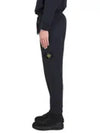 Men's Wappen Patch Cotton Fleece Track Pants Navy - STONE ISLAND - BALAAN 4