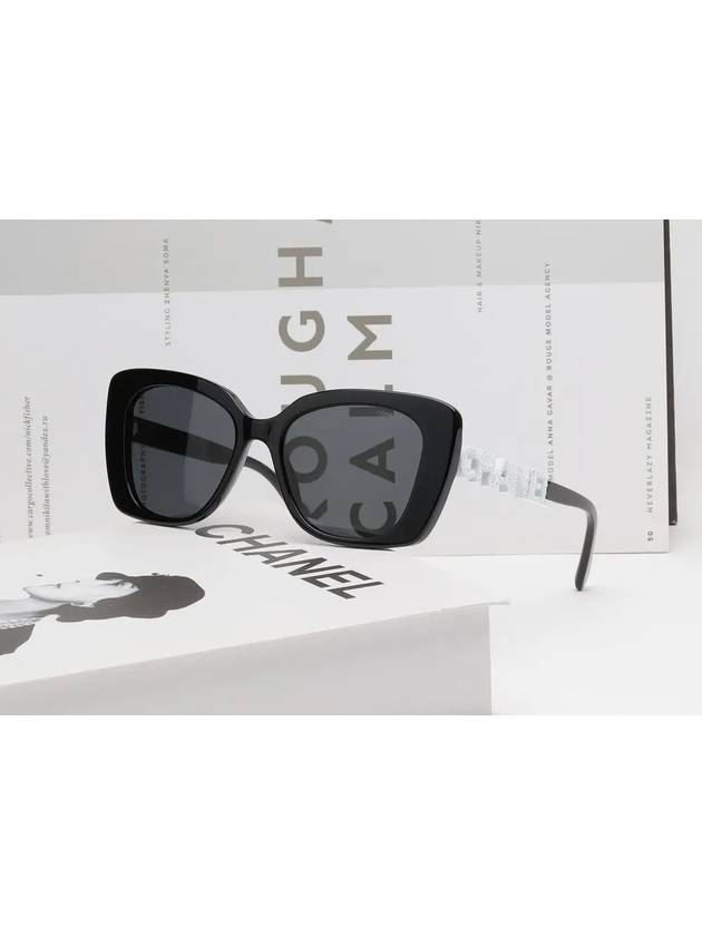 Eyewear Logo Square Sunglasses Black - CHANEL - BALAAN 3