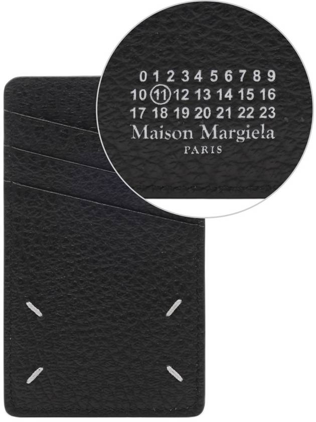 4 Stitch Leather Card Wallet Black - MAISON MARGIELA - BALAAN 3