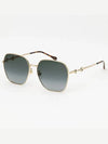 Eyewear Square Metal Sunglasses Gold Grey - GUCCI - BALAAN 3