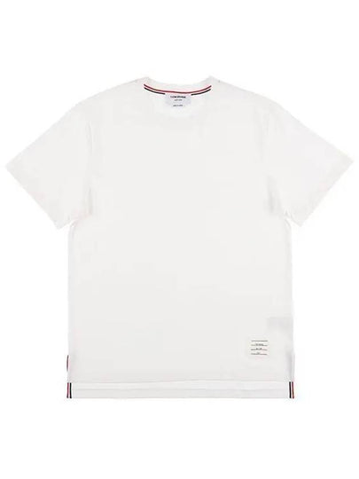 Men's Side Slit Relaxed Short Sleeve T-Shirt White - THOM BROWNE - BALAAN 2