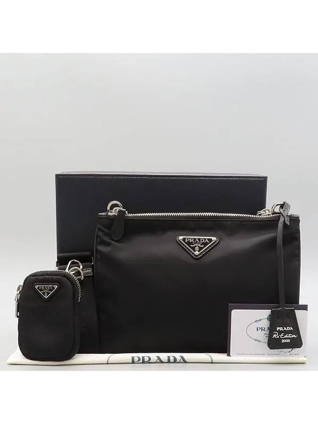 1BH046 Black color re edition Pocono double zip cross bag - PRADA - BALAAN 1