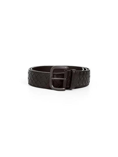 Men's Intrecciato Weaving Leather Belt Brown - BOTTEGA VENETA - BALAAN 2