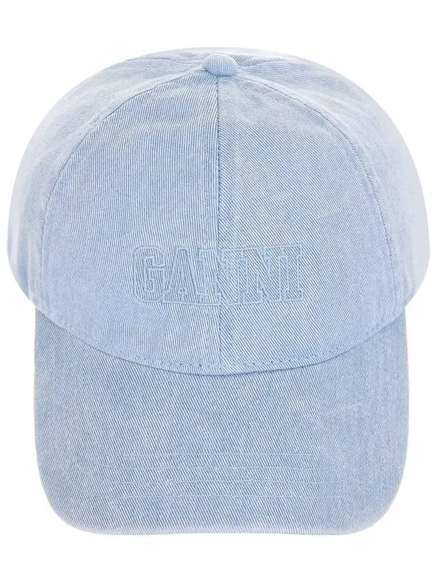 Embroidered Logo Denim Ball Cap Baby Blue - GANNI - BALAAN 2