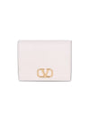 Compact V Logo Signature Calfskin Half Wallet Ivory - VALENTINO - BALAAN 1