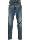 Distressed Mid-Rise Jeans A03562007M5 - DIESEL - BALAAN 1