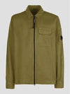 Emerized Gabardine Overshirt Zip-Up Jacket Khaki - CP COMPANY - BALAAN 2