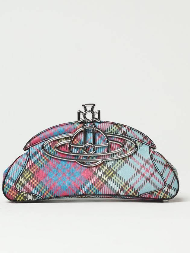 Clutch Amber Vivienne Westwood in pelle vegana con motivo tartan - VIVIENNE WESTWOOD - BALAAN 1