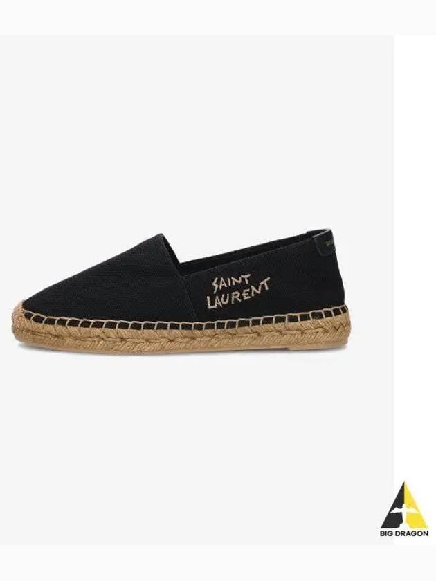 Women's Monogram Espadrilles Black - SAINT LAURENT - BALAAN 2