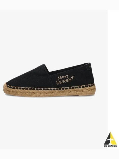 Women's Monogram Espadrilles Black - SAINT LAURENT - BALAAN 2