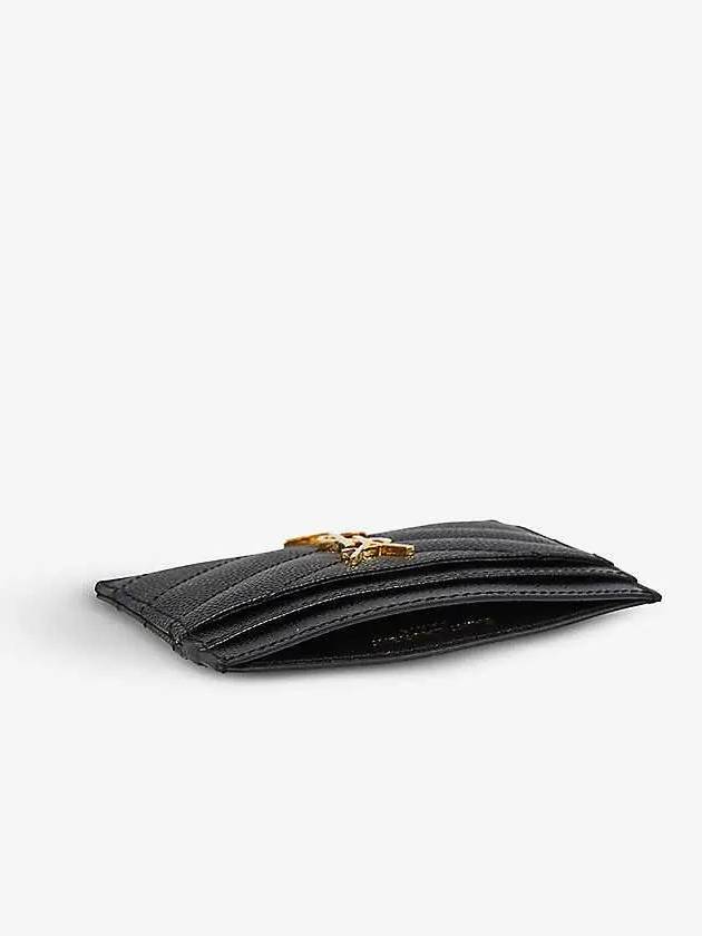 Gold Hardware Matelasse Caviar Leather Card Wallet Black - SAINT LAURENT - BALAAN 5