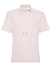 Ribbed Knit Short Sleeve Polo Shirt Pink - BRUNELLO CUCINELLI - BALAAN 2