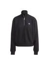 Essential Reverse Half Zip Long Sleeve T Shirt Black - ADIDAS - BALAAN 1