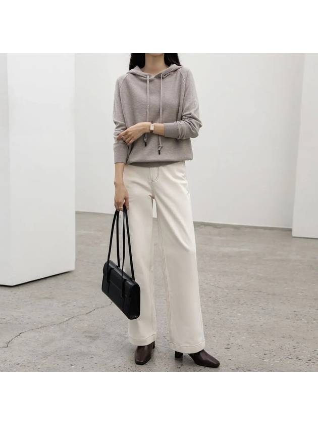 Mincy hidden banding brushed wide cotton pants - MONO AT.D - BALAAN 5