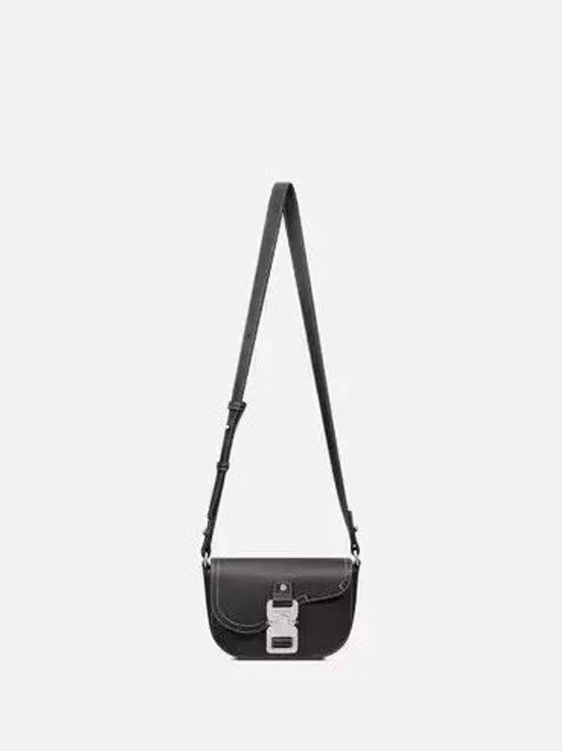 Saddle Strap Grain Calfskin Messenger Bag Black - DIOR - BALAAN 5