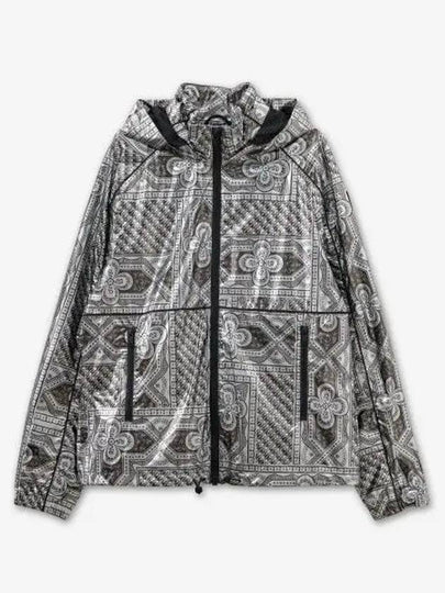 Metallic Effect Print Windbreaker Silver - MOOSE KNUCKLES - BALAAN 2