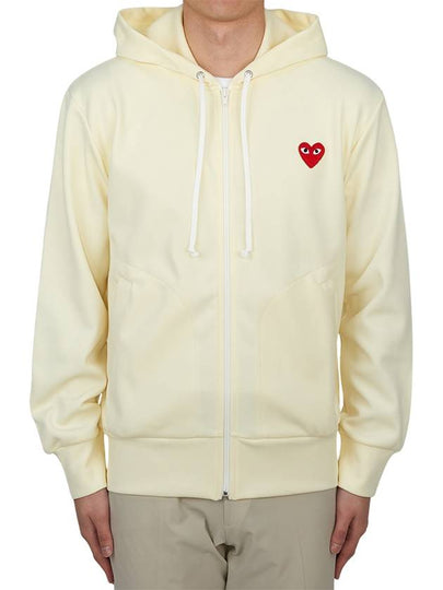 Red Heart Wappen Zip-Up Hoodie Ivory - COMME DES GARCONS PLAY - BALAAN 2