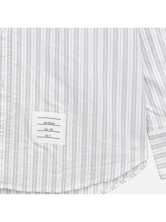 Stripe Oxford Armband Long Sleeve Shirt Grey - THOM BROWNE - BALAAN 6