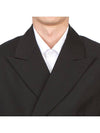 Double Breasted Mohair Wool Jacket Black - PRADA - BALAAN 7