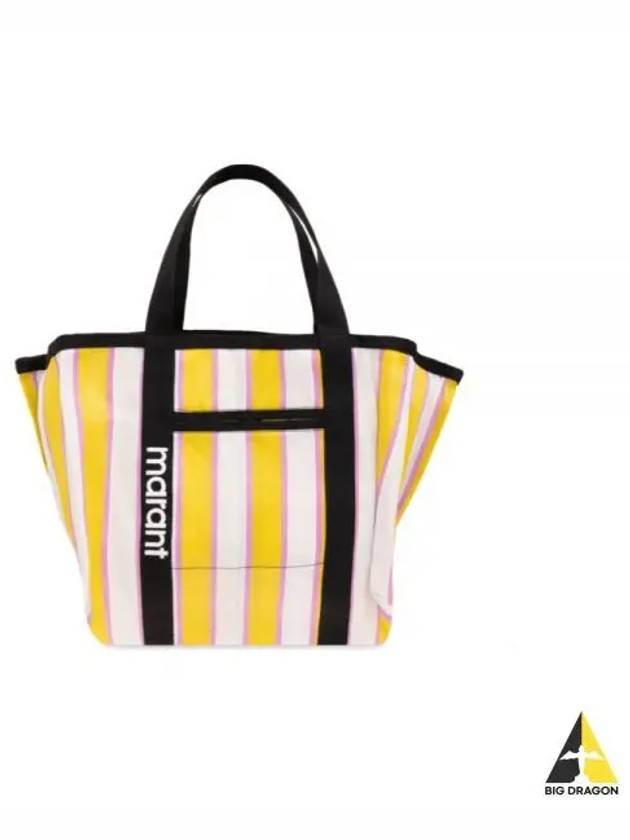 Darwen Striped Nylon Tote Bag Yellow - ISABEL MARANT - BALAAN 2