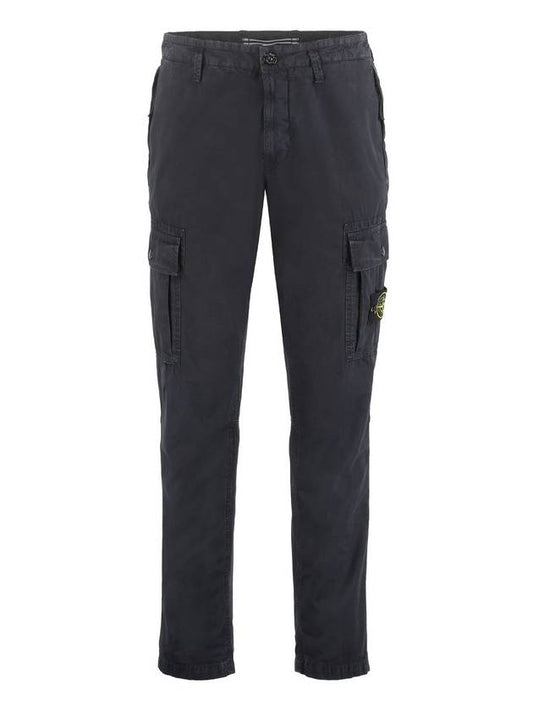 Men's Wappen Patch Slim Cargo Straight Pants Navy - STONE ISLAND - BALAAN 1