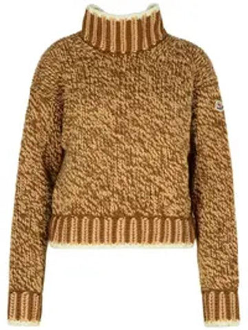 Wool Blend Turtleneck Brown - MONCLER - BALAAN 1