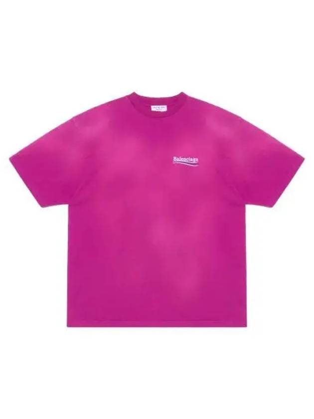 Wave Logo Political Campaign Large Fit Short Sleeve T-Shirt Pink - BALENCIAGA - BALAAN 2