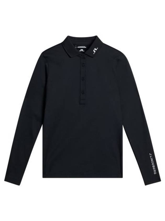 Women's Tour Tech Long Sleeve Polo Black - J.LINDEBERG - BALAAN 2