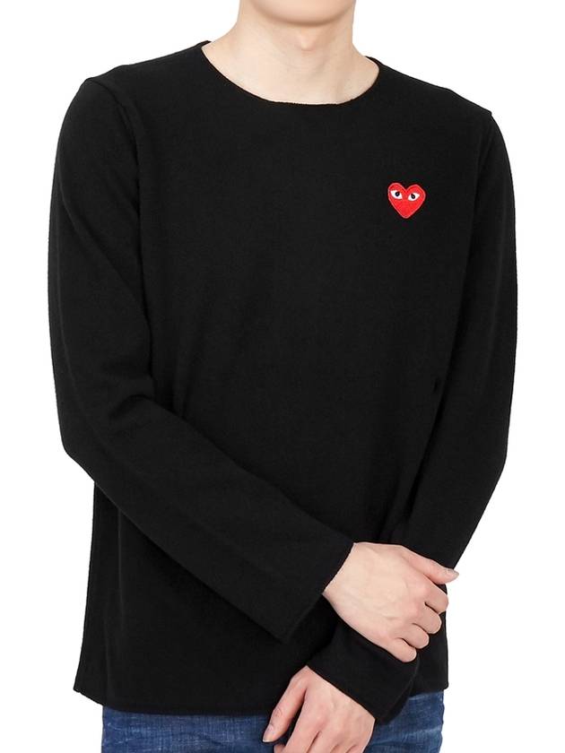 Red Heart Crew Neck Knit Top P1 N068 1 Black - COMME DES GARCONS - BALAAN 6