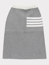 Double Face Merino 4 Bar A Line Skirt Light Grey - THOM BROWNE - BALAAN 3