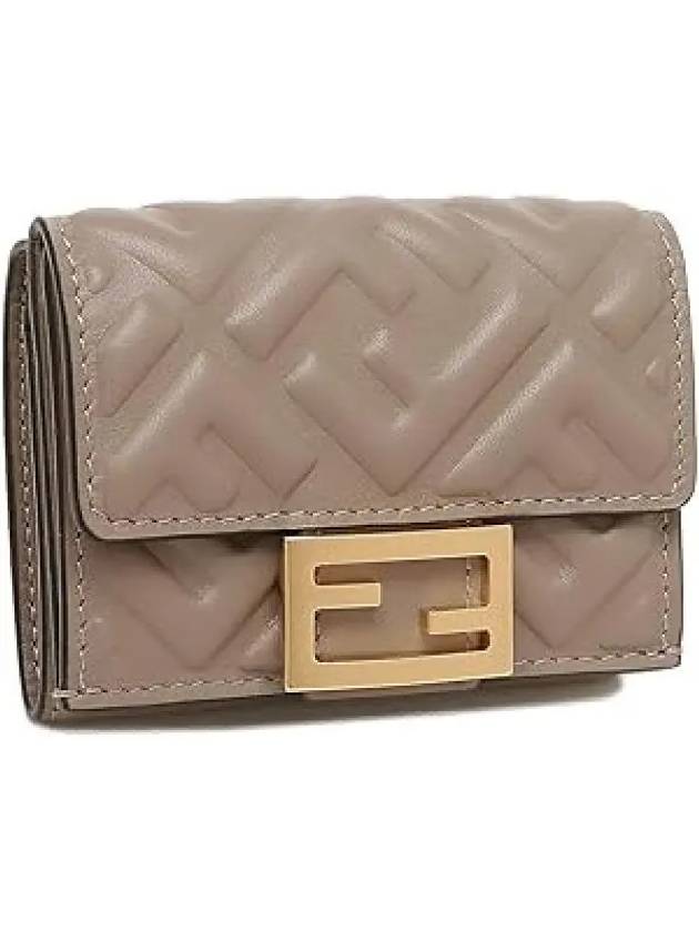 FF Baguette Flap Card Half Wallet Beige - FENDI - BALAAN 2