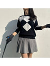 golf knit gray argyle simple long sleeve knit - LOLOALLOY - BALAAN 9