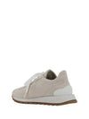 Chain Suede Low Top Sneakers Ivory - BRUNELLO CUCINELLI - BALAAN 4