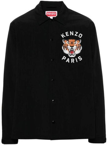 Lucky Tiger Quilted Coach Jacket Black - KENZO - BALAAN 1