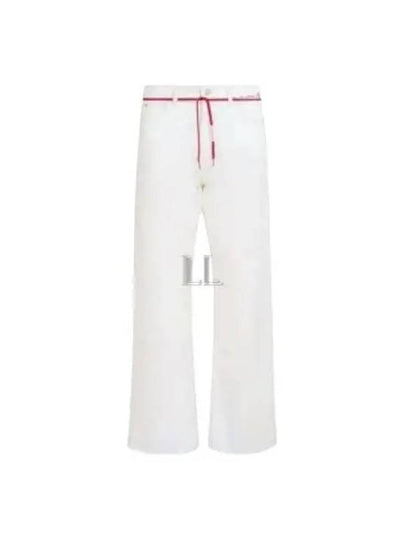 Tie Waist Straight Jeans White - MARNI - BALAAN 2