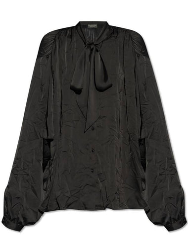 Balenciaga Shirt With Ties, Women's, Black - BALENCIAGA - BALAAN 1