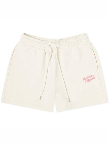 Handwriting Regular Jogger Shorts Beige - MAISON KITSUNE - BALAAN 1