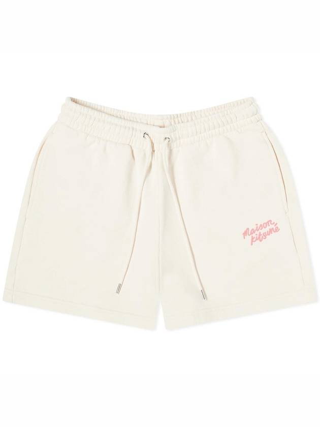 Handwriting Regular Jogger Shorts Beige - MAISON KITSUNE - BALAAN 1