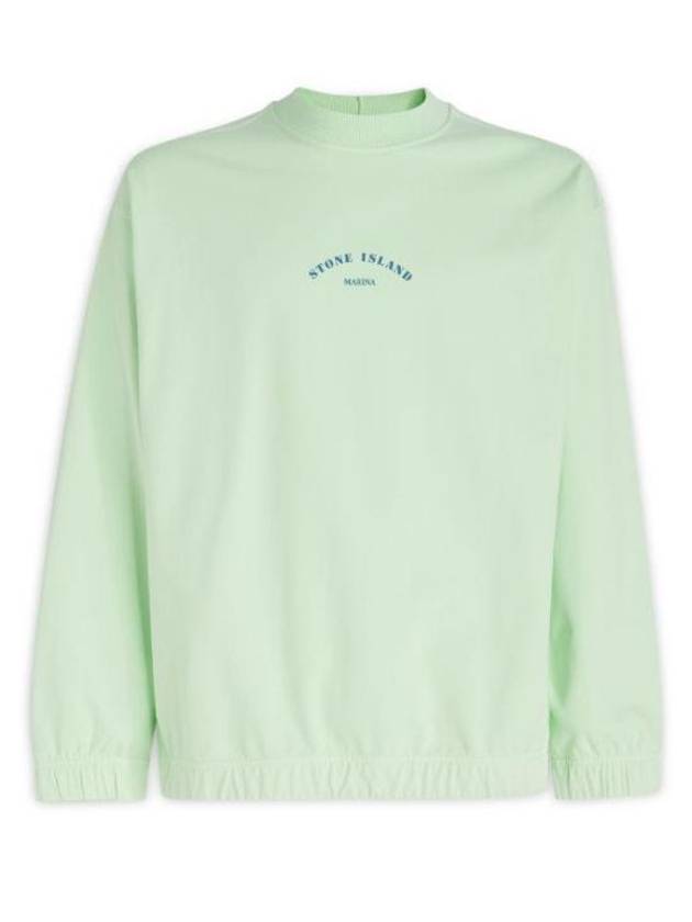 Marina Cotton Nylon Terry Fleece Crewneck Sweatshirt Green - STONE ISLAND - BALAAN 2