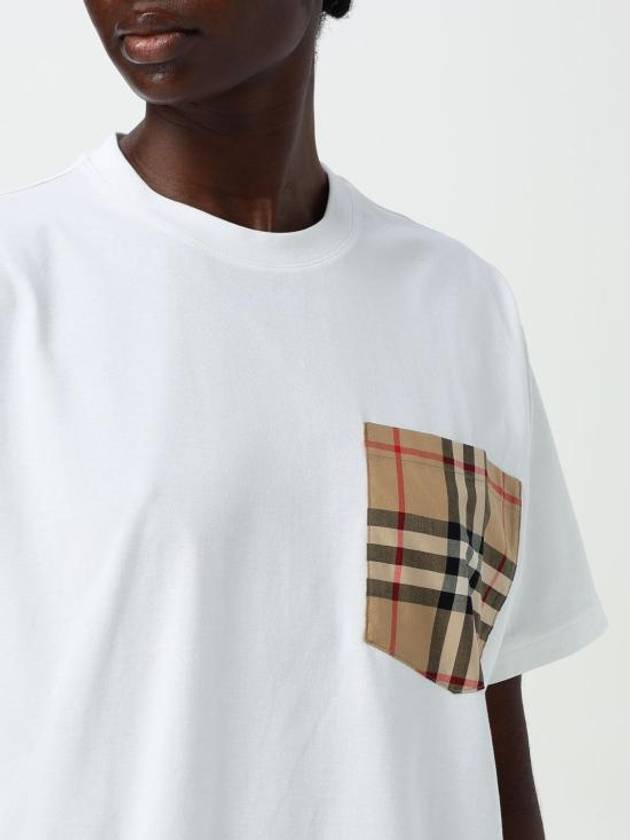 Check Cotton Short Sleeve T-Shirt White - BURBERRY - BALAAN 6