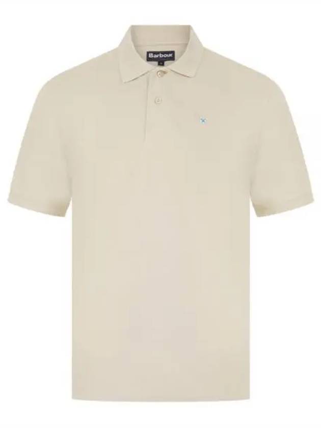 Men's Embroidered Logo Sports Polo Shirt Beige - BARBOUR - BALAAN 2