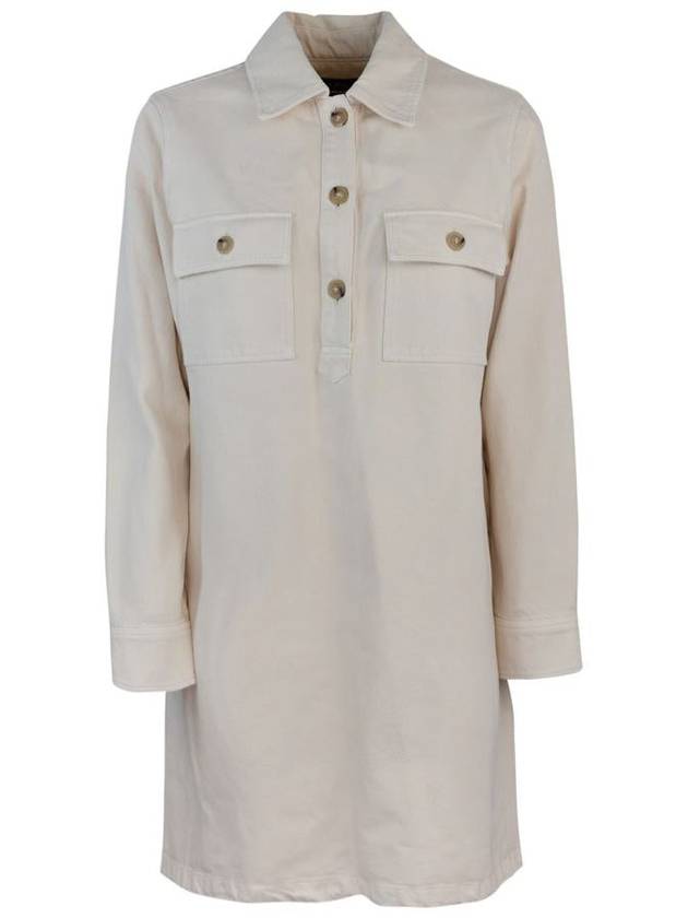 Women's Chest Pocket Midi Dress Beige - A.P.C. - BALAAN 2