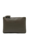 Women's Small Soft Grained Leather Clutch Bag Dark Moss - LEMAIRE - BALAAN 1