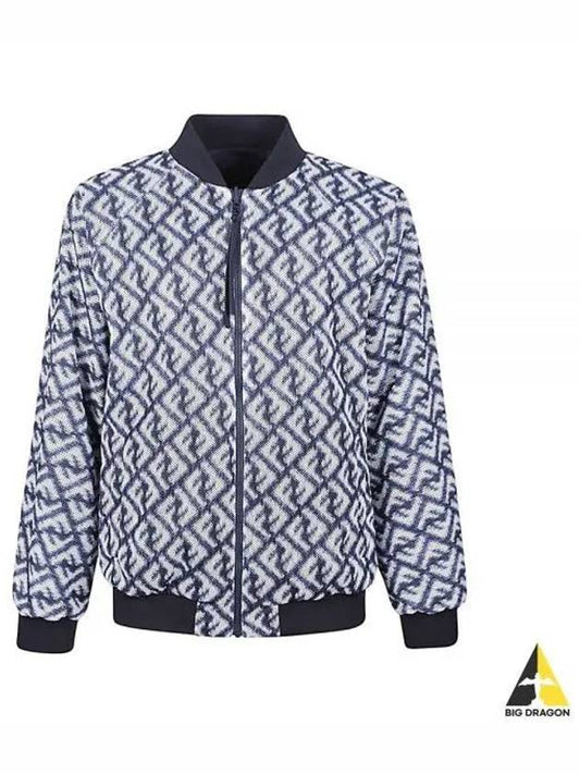 FF Motif Reversible Nylon Bomber Jacket Blue - FENDI - BALAAN 2